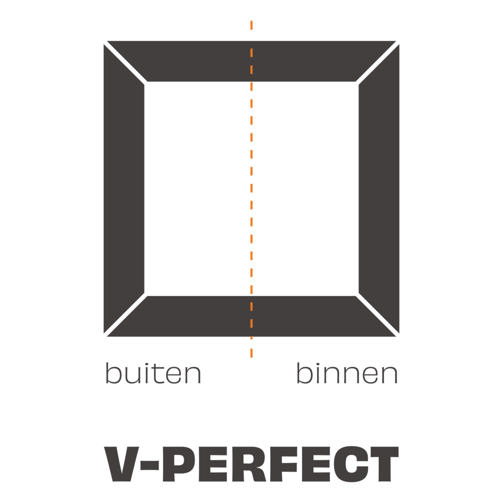 Illustratie van een hoekverbinding van een kunststof kozijn, bestemd voor in Vlissingen.