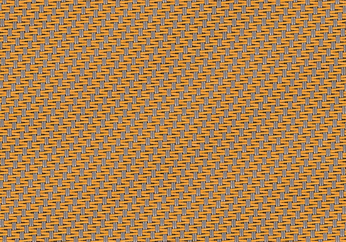 Grijs oranje screen doek voor opvallende zonwering in Zeeland
